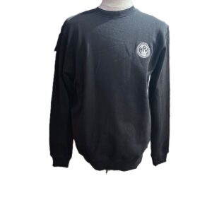 musta college harmaalla HPK- rintabrodeerauksella